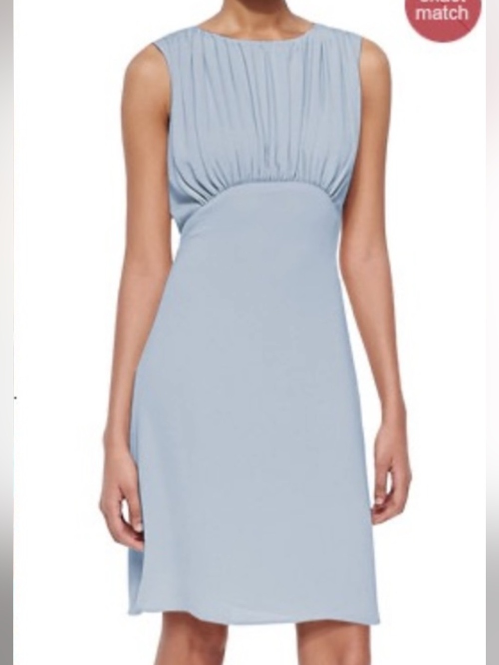 L’Agence Sleeveless Pale Blue Ruched Bodice Midi Dress/4/ NWT